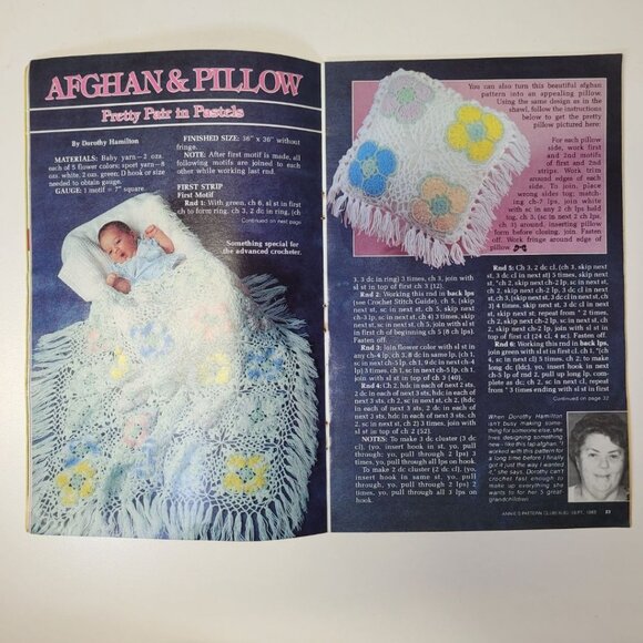 Annies Pattern Club No 22 Needle Craft Newsletter Booklet Hooked Pillow 1983 - Picture 7 of 9